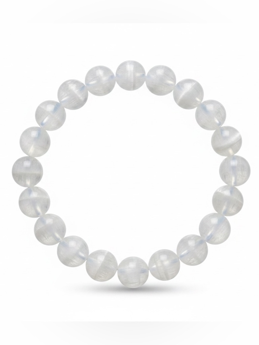 Genuine Selenite Beaded Stretch Bracelet Energy Cleansing